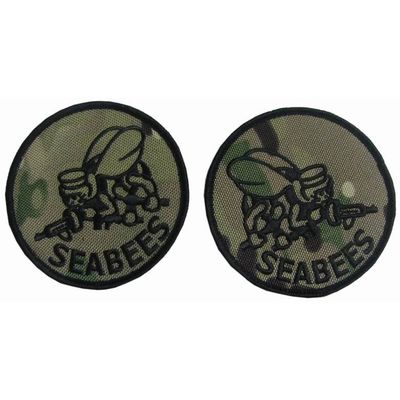 Washable Polyester Camo Embroidered Patch For Army Velcro