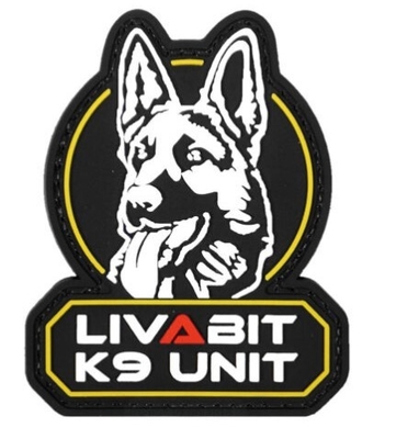 LIVABIT K9 부대 개 아이콘 도의 PVC 패치 훅과 루프 전술적 패치