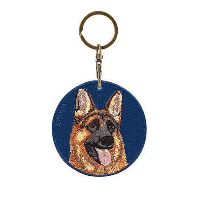 가벼운 사용자 지정 로고 제트 태그 직물 인쇄 embroidered key ring embroidery keychain
