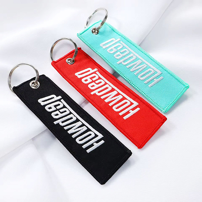 적색 맞춤 embroidered 키 체인 OEM/ODM 허용