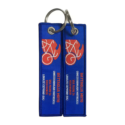 맞춤형 양면 글자 embroidered Keychain Brand Name Logo Jet Tag Key Ring 고품질 embroidered key chai