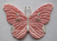 #3971 분홍색 / 슬리버 나비 과장은 아플리케를하는 패치에 다림질합니다